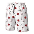 thumbnail image 4 of Balery Ladybug With Dandelion Traje de Baño Estilo Hawaiano para Hombre, Shorts de Secado Rápido con Bolsillos-3X-Large, 4 of 6