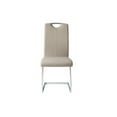 thumbnail image 2 of Metal & Leather Cantilever Style Side Chair with Chrome Base, Set of 2, Gray, 2 of 3