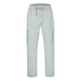thumbnail image 5 of NIEWTR Mens Cargo Pants with Pockets Sports Joggers Athletic Running Casual Yoga Pants Loose Fit Straight Leg Open Bottom (Light Gray,4XL), 5 of 9
