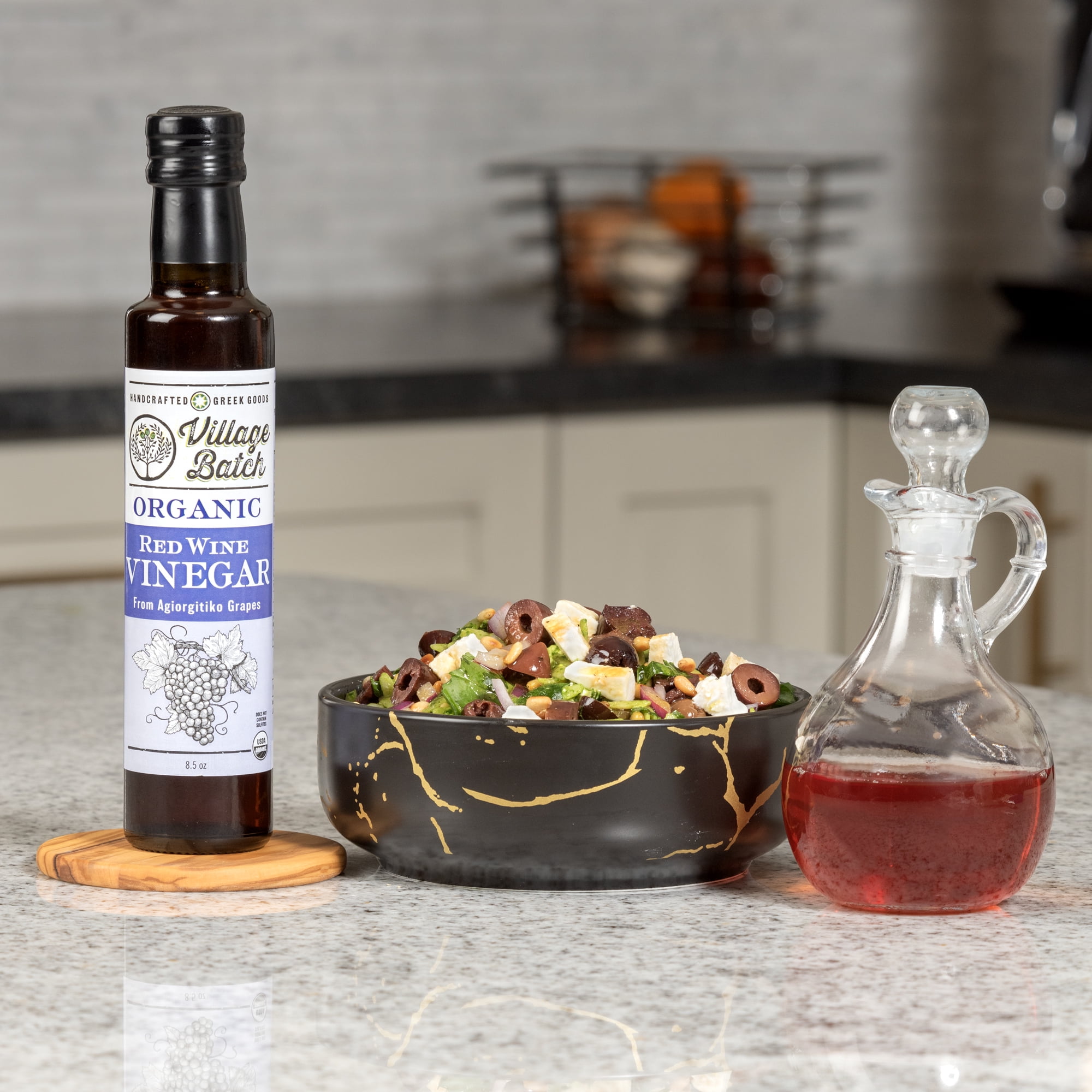 Organic Red Wine Vinegar 2 pack, Single Origin, No Sulfites; 8.5oz each