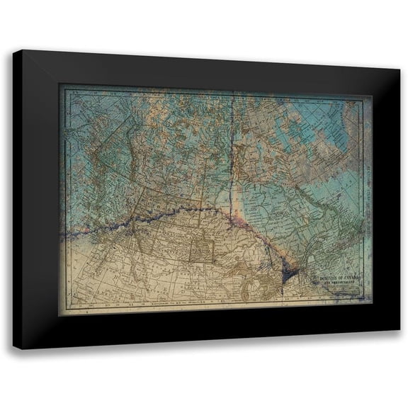 Lewis, Sheldon 14x12 Black Modern Framed Museum Art Print Titled - Blue Blue Map Canada