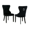 thumbnail image 4 of WestinTrends Wordford Velvet Dining Chairs Set of 2, Modern Wingback Upholstered Button Tufted Kitchen Dining Room Chairs with Solid Wood Legs and Pull Ring, Black, 4 of 11