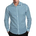 thumbnail image 3 of Txeol Men's Button Down Plaid Dress Shirts Long Sleeve Casual Lapel Checkered Shirt Fall Winter Fashion Clothes Sky Blue S, 3 of 9