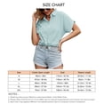 thumbnail image 5 of Blusa de manga corta,Camisa de manga corta de color liso con botones de color liso para mujer Diseño exquisito, 5 of 5