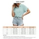 thumbnail image 5 of Blusa con cuello vuelto, camisa de manga corta con botones para mujer, camisa de color liso confeccionada por expertos, 5 of 5