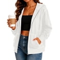 thumbnail image 4 of Womens Long Sleeve Zip Up Hoodies Plus Size Drawstring Comfy Tunic Sweatshirt Casual Lightweight Fall Jackets with Pockets, 4 of 8