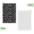 thumbnail image 2 of Kdxio Black White Leaves Pattern Golf Towel (24" X 16") with Carabiner Clip - The Convenient Golf Cleaning Towel, 2 of 8