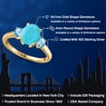 thumbnail image 2 of Gem Stone King 18K Yellow Gold Plated Silver Green Turquoise and Swiss Blue Topaz Engagement Ring for Women | 2.21 Cttw | Oval 9X7MM | Gemstone Birthstone | Size 8, 2 of 6