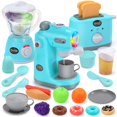 thumbnail image 1 of CUTE STONE Kids Play Kitchen Appliances Set, Pretend Kitchen Toys with Coffee Maker, Blender & Toaster, Realistic Sounds and Light, Include, 1 of 7