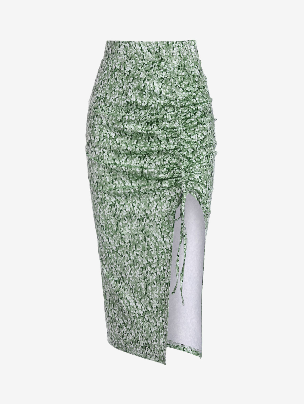 ZAFUL Women Casual Cinched Notched Front Tiny Floral