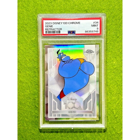 GENIE from ALADDIN PSA 9 Disney 100 REFRACTOR Card 2023 Topps Chrome DISNEY 100