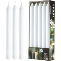 Rambue 9.5" White Candlesticks, Set of 10 White Taper Candles for Home Decoration, Holidays and Weddings, 8 Hour Burn Time