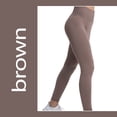 thumbnail image 5 of Anti Cellulite Leggings for Women Scrunch Butt Compression Legging Tummy Shaping Pants Lightweight Slim Fit Pants Workout Yoga Pants for Workout Running Athletic 3D Gym Leggings for Women Brown S, 5 of 5