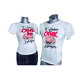 thumbnail image 3 of Playera Duo Parejas 2 Piezas Estampado de Cochinitos Color Blanco Talla Grande Marca Emil SaEs, 3 of 4