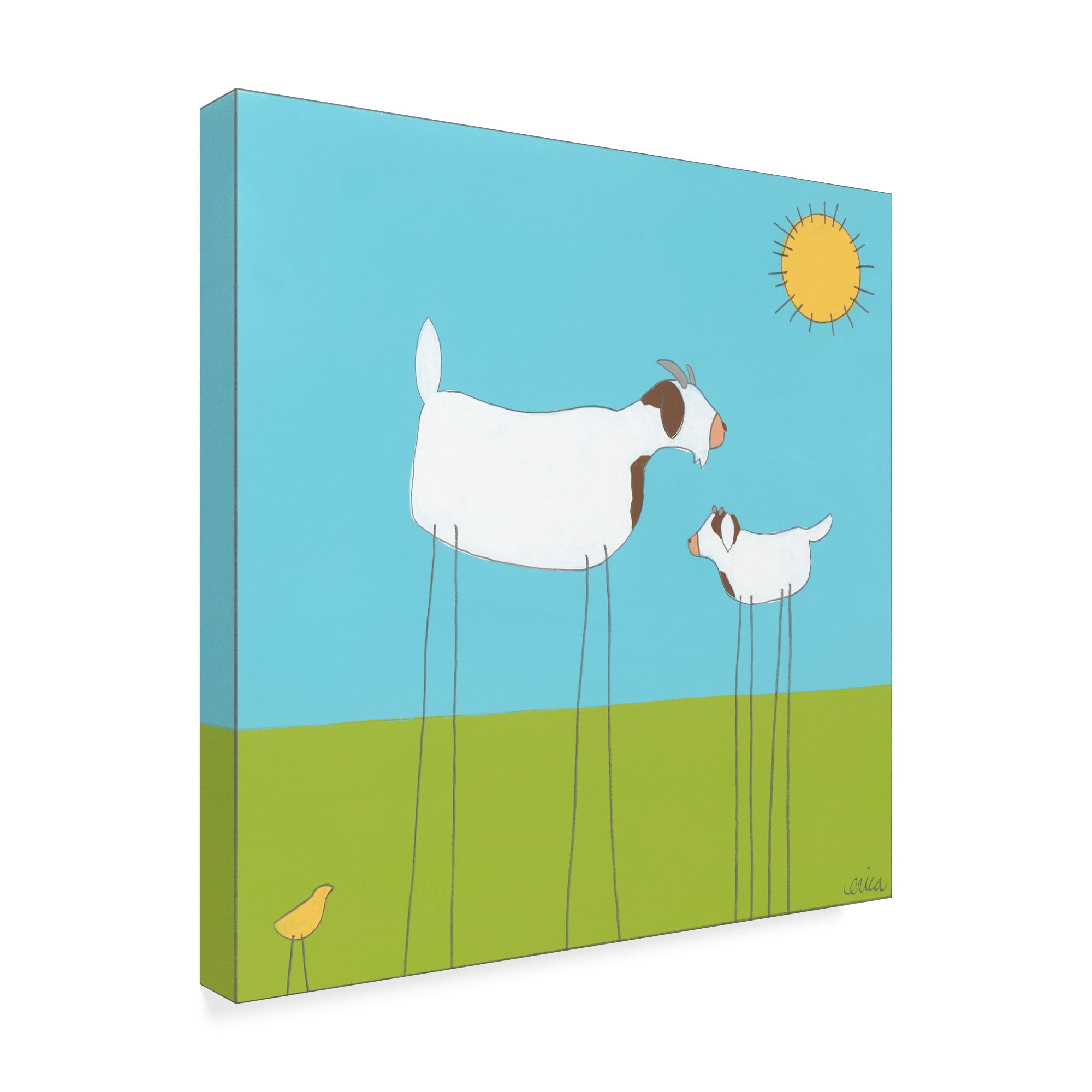 Trademark Fine Art 'Stick leg Goat I' Canvas Art by June Erica Vess