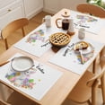 thumbnail image 5 of Happy Easter Placemats Set&nbsp;of&nbsp;2 Watercolor Rabbit Colorful Easter Eggs Spring Floral Heat Insulation Washable Place Mats, Non-Slip Table Mats for Dining Table Party Kitchen Decor,13x19 Inch, 5 of 9