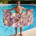 thumbnail image 4 of Amzcrzy Polyester Ocean Elements Beach Towel Oceans-Themed Beach Towel Starfishs Seashells and Sea Turtle Fast-Drying Absorbent Bath Towel Microfiber Beach Towel Non-Functional Blankets, 4 of 6