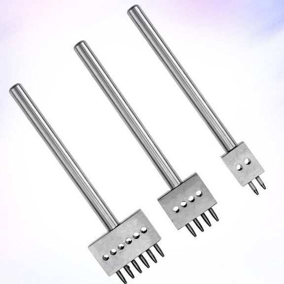 FELTECHELECTR 1 Set Hole Punch Tool Kit Silver Steel For Leather Craft Tool Punch Round Holes Leatherwork