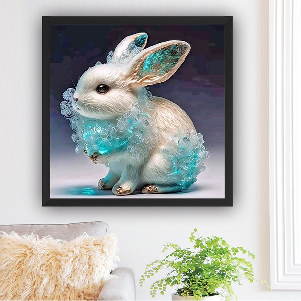 Toorise 5D Diamond Painting Kits Cute Bunny Resin Diamond Paint Ornament DIY Diamond Art Painting Kits for Adults Easter Art Crafts Desk Decoration