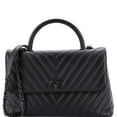 thumbnail image 1 of Pre-Owned So Black Coco Top Handle Bag Chevron Caviar Medium By Rebag, 1 of 9