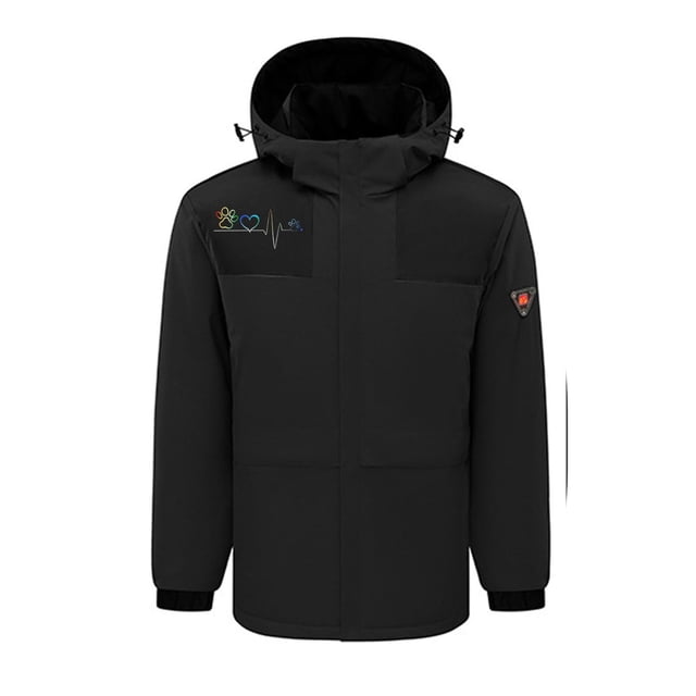 RXIRUCGD USB Intelligent Constant Temperature Heated Windproof Plus Size Coat For Men And Women Winter 4 Heated Jacket Coat( Black, Size:S )