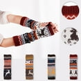 thumbnail image 3 of OAVQHLG3B Gloves Women Girl Knitted Arm Fingerless Keep Warm Winter Gloves Soft Warm Mitten, 3 of 3