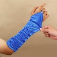 thumbnail image 5 of Bmisegm Sleeves to Cover Arms for Women Carnival Long Fingerless Gloves Wavy Texture for Evening Party Wear Arm Sleeves Blue One Size, 5 of 8