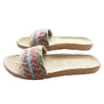 thumbnail image 1 of Pantuflas estilo bohemio para interiores, antideslizantes, de moda para mujer y niña (una tira de lino de 39-40 yardas, talla 8 EE. UU., 5,5 Reino Unido, 39 UE, 9,825 pulgadas), 1 of 5