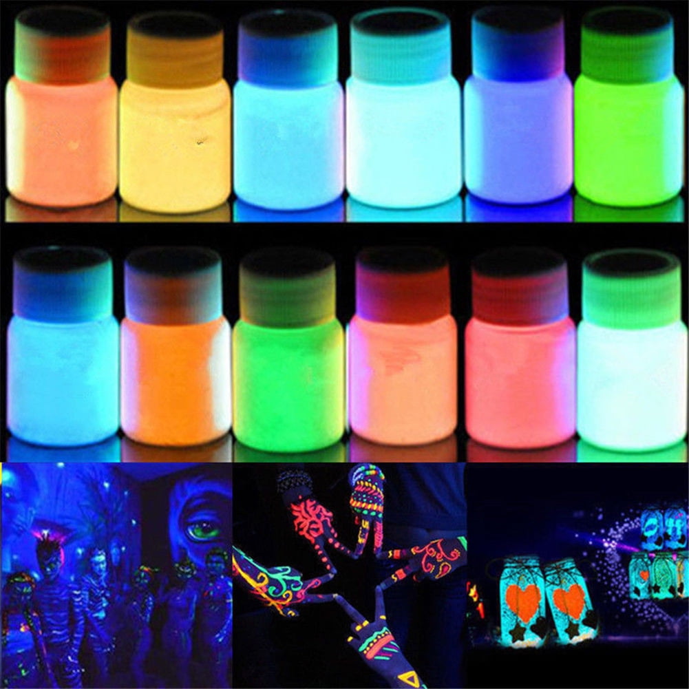 12/6 Colours Luminous Paint Glow In The Dark Fluorescent Paint For Party  Stage Decoration Bright Glow In The Dark Acrylic Paint DIY Body Graffiti  Spray Paint