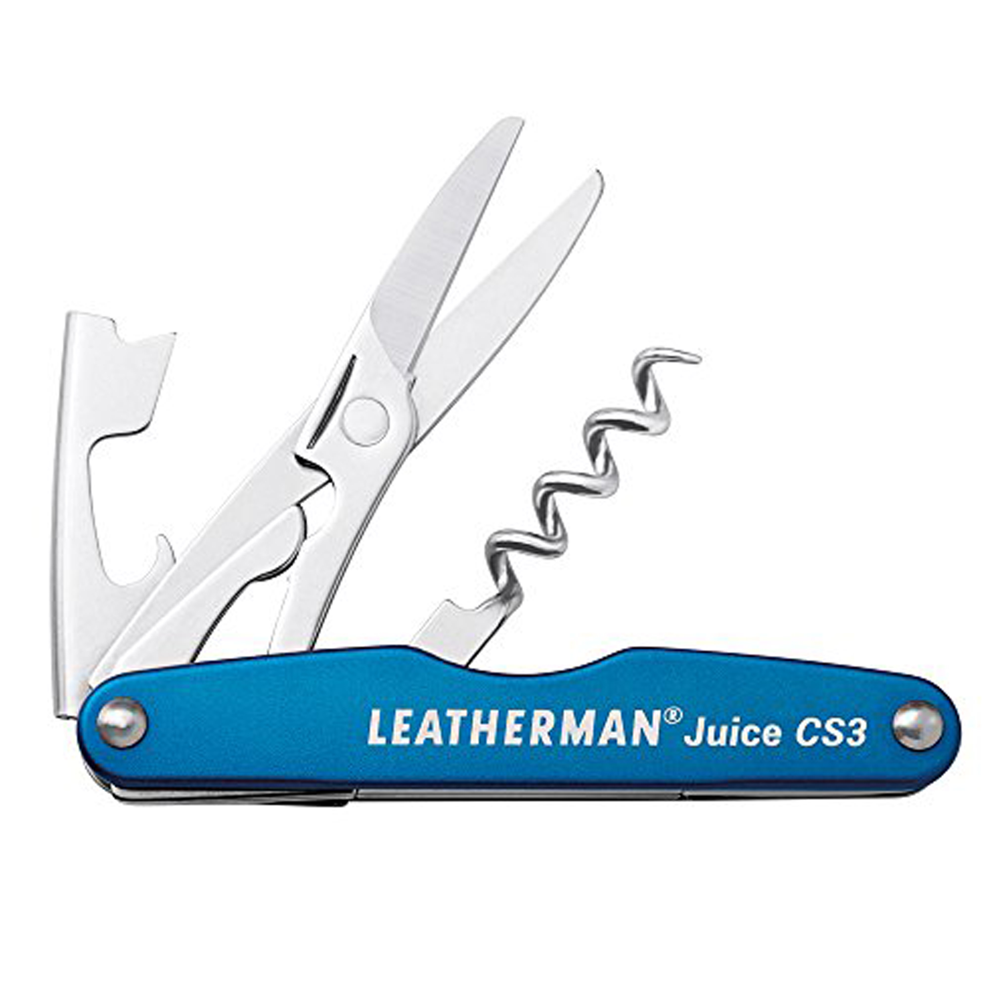 LEATHERMAN Juice CS3 Multitool with SpringAction Scissors, Bottle Opener, and Corkscrew