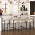 thumbnail image 6 of ONEVOG 26" Counter Height Bar Stools Set of 2, Modern Upholstered Linen Counter Chairs with Backrest, Beige, 6 of 12