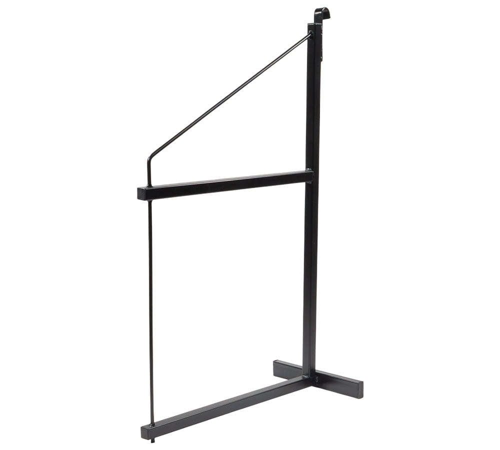 4 Pack 2 Tier Shipping Container Shelving Bracket with Hooks - 19-3/4"x34", 551 lbs WLL - Black Powder Coated Steel for Heavy Duty Trailer Containers - Easy to Assemble & Remove