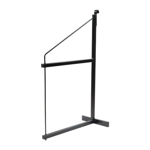 2 Tier Shipping Container Shelving Bracket with Hooks - 19-3/4"x34", 551 lbs WLL - Black Powder Coated Steel for Heavy Duty Trailer Containers - Easy to Assemble & Remove