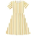 thumbnail image 4 of Girls Dresses 4-14Y Teens Kids Trendy Short Sleeve Crewneck Stripe Printed Pleated Pullover Going-Out Beach A-Line Midi Dress, 4 of 7