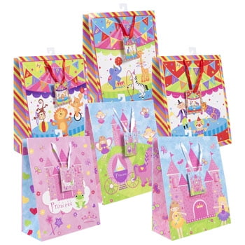 GIFT BAG LG CIRCUS/PRINCESS 6ASST 10 X 12.5 X 5IN UPC LABEL, Case Pack of 36