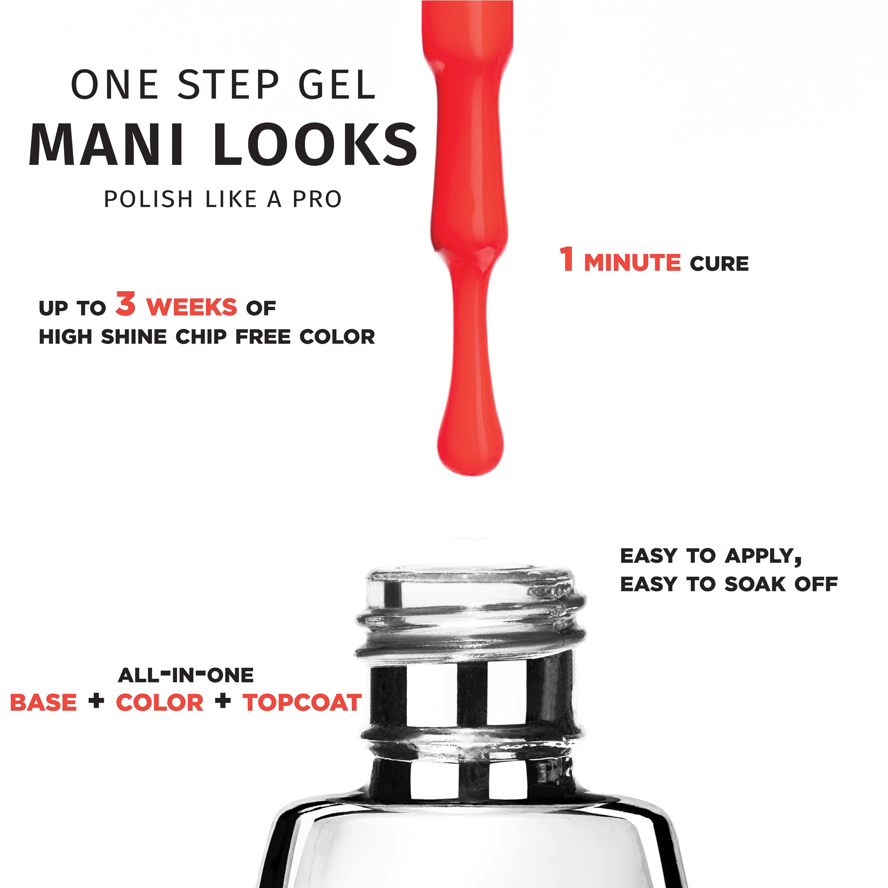 Salon Perfect One Step Gel Nail Polish, Tropicool Punch, 0.5 fl oz