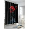 thumbnail image 3 of Fsddascl Red Roses Shower Curtain Set - 60" x 72" Washable Bathtub Curtain with 12 Hooks, Modern Art Splash Flowers Butterfly Waterproof Fabric Stall Shower Curtains for Bathroom/Bathtub Décor, 3 of 6
