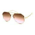 thumbnail image 2 of Womens Exposed Lens Edge Officer Style Pilots Sunglasses Gold Brown Pink, 2 of 4