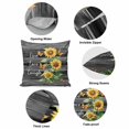 thumbnail image 6 of Throw Pillow Covers, Sunflower Retro 16x16 Pillow Covers for Couch/Sofa/Bed, Farmhouse Flowers Botanical Black Wood Decorative Square Linen Cushion Pillowcase for Home Decor, 6 of 9