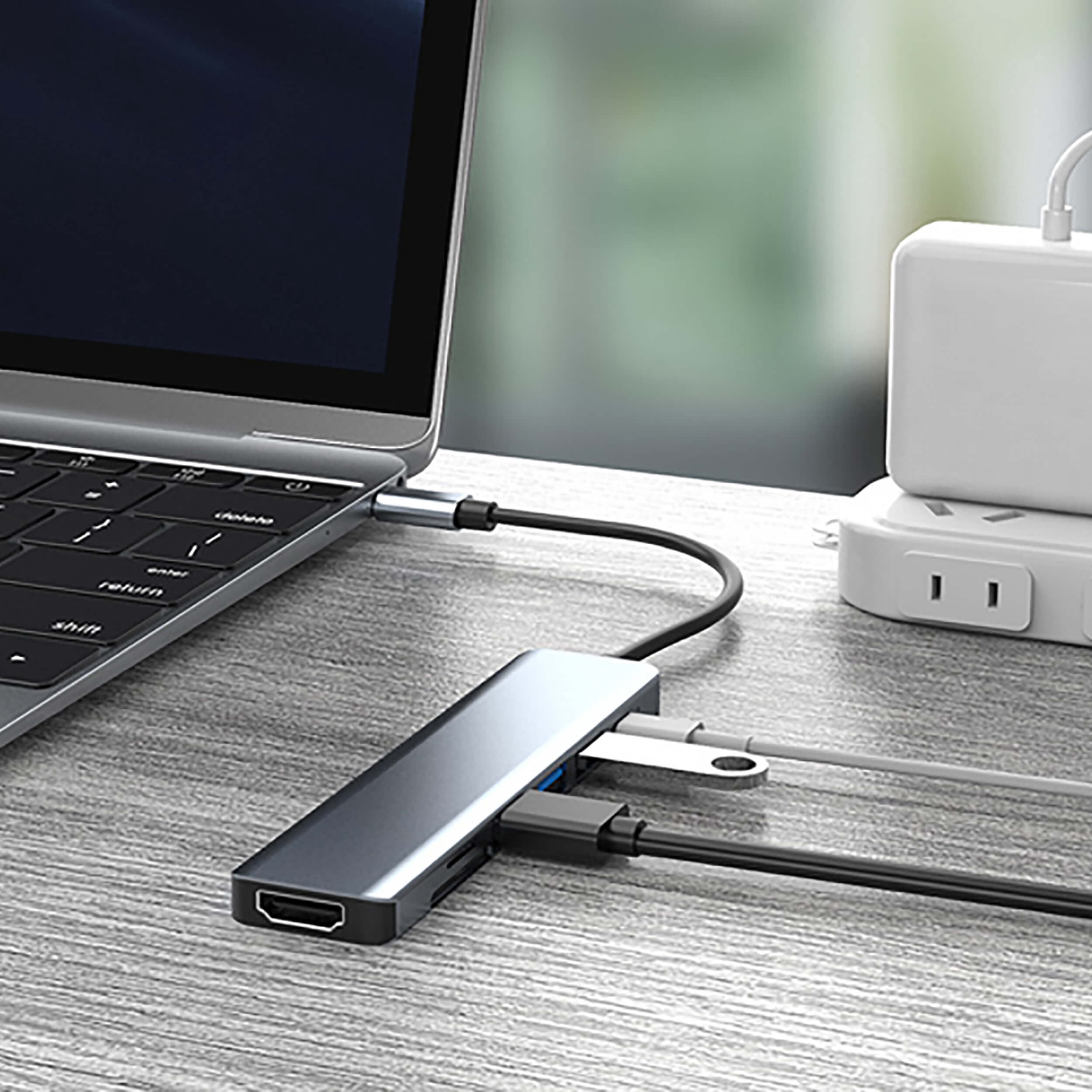 navor 7-in-1 USB C Hub, USB Type-C Adapter with 4K HDMI, 3 USB 3.0 Ports, 100W PD, SD/TF Slot, Compatible for MacBook Pro (2017-20)/ Air (2018-20), Thunderbolt 3/4 and More Type-C Devices