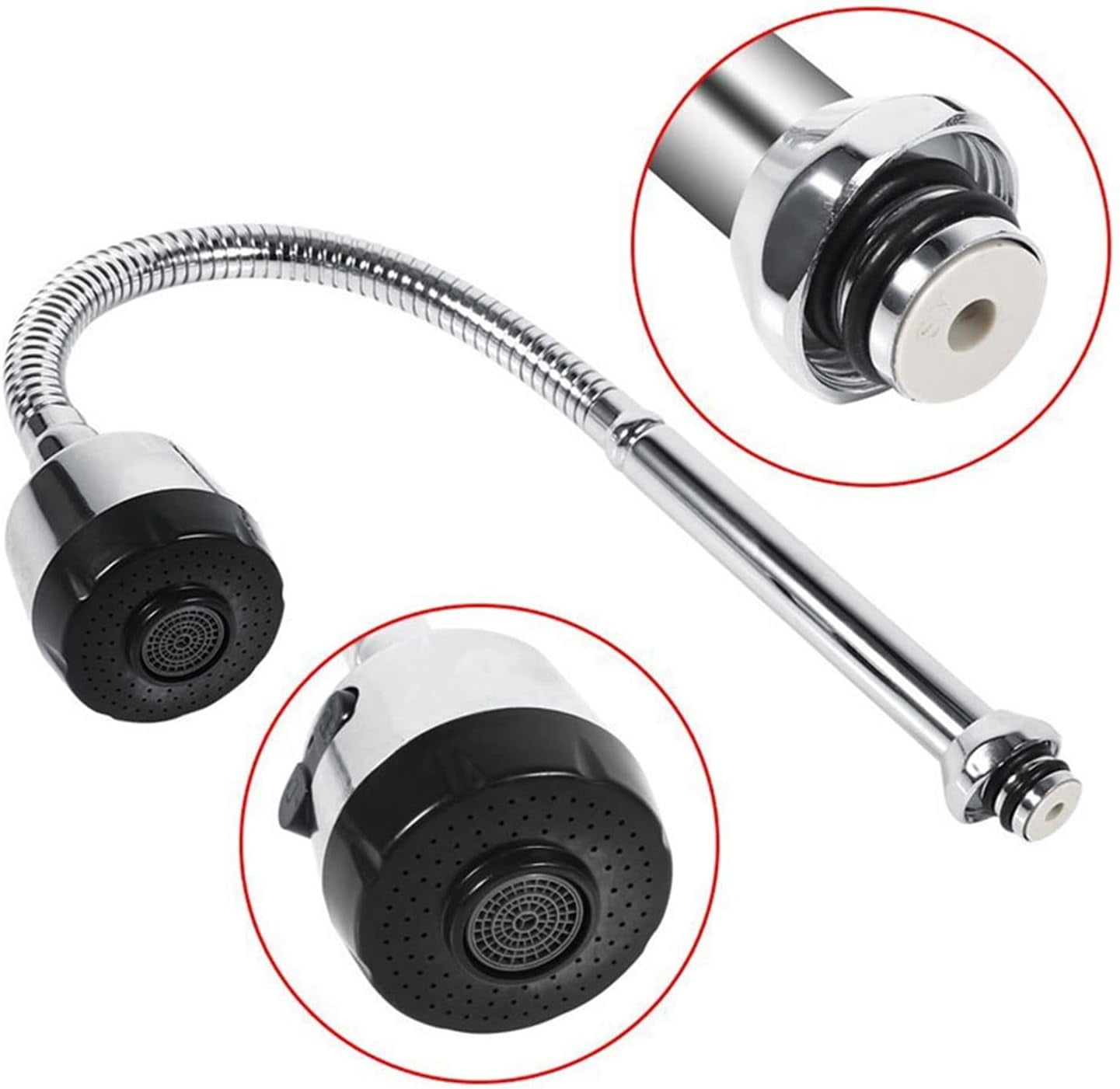 360 Adjustable Kitchen Faucet Sprayer Stainless Steel Swivel Spout Kitchen Sink Aerator Mixer Accessories Replacement