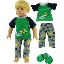 Boy’s Racecar 3 Pc Pajamas For 18 inch dolls