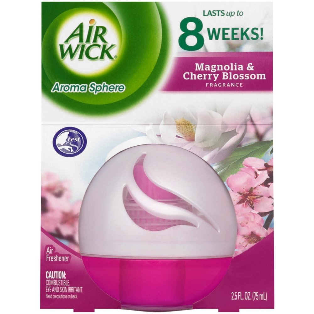 2 Pack Air Wick Aroma Sphere Liquid Air Freshener, Magnolia & Cherry