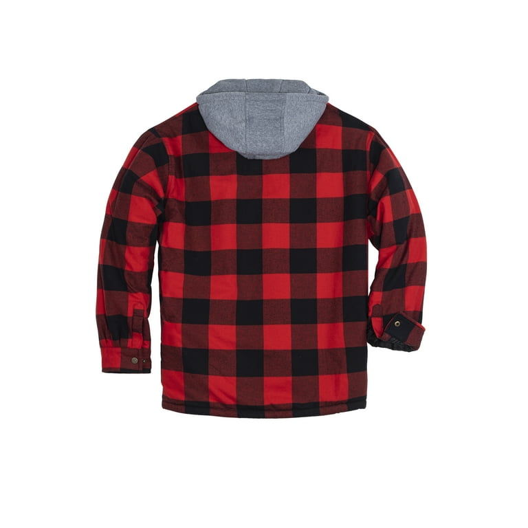 Hooded quilted flannel shirt hot sale