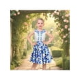 thumbnail image 2 of Sunny Fashion Girls Sleeveless Dress With Blue Floral Print And Polka Dot Casual Holiday 5 Years, 2 of 7