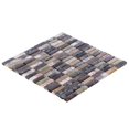 thumbnail image 3 of Sample - Modket Brown Crackle Glass Mother of Pearl Shell Natural Stone Mosaic Tile Backsplash, 3 of 6