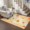thumbnail image 3 of Area Rugs 3'x5', Maple Leaves Fall Carpet Runner Indoor Outdoor Rugs Home Decor Aesthetic, Thanksgiving Farmhouse Orange Plaid Non Slip Mats Washable Accent Rug for Living Room Bedroom, 3 of 8