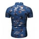 thumbnail image 3 of Camisa de manga corta con estampado de hoja de arce ajustada para hombre con botones informales Pompotops  oipoqjl47569, 3 of 8