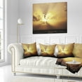 thumbnail image 2 of Designart Majestic Sea Sunset Through Clouds - Landscape Wall Throw Pillow - 16x16, 2 of 4