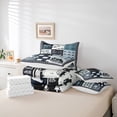 thumbnail image 6 of jejeloiu Happy Camping 7pcs Bedding Comforter Set,Wild Bear Deer Queen Bedding Sets,Blue Black Queen Sheet Sets For Boys Kids,Super Cozy Room Decor Reversible, 6 of 8